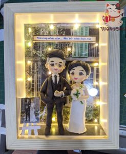 tranh tượng chibi đất sét theo yêu cầu